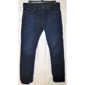 Lee Jeans Men's Size 38x34 Blue Slim Fit Straight Leg Stretch New